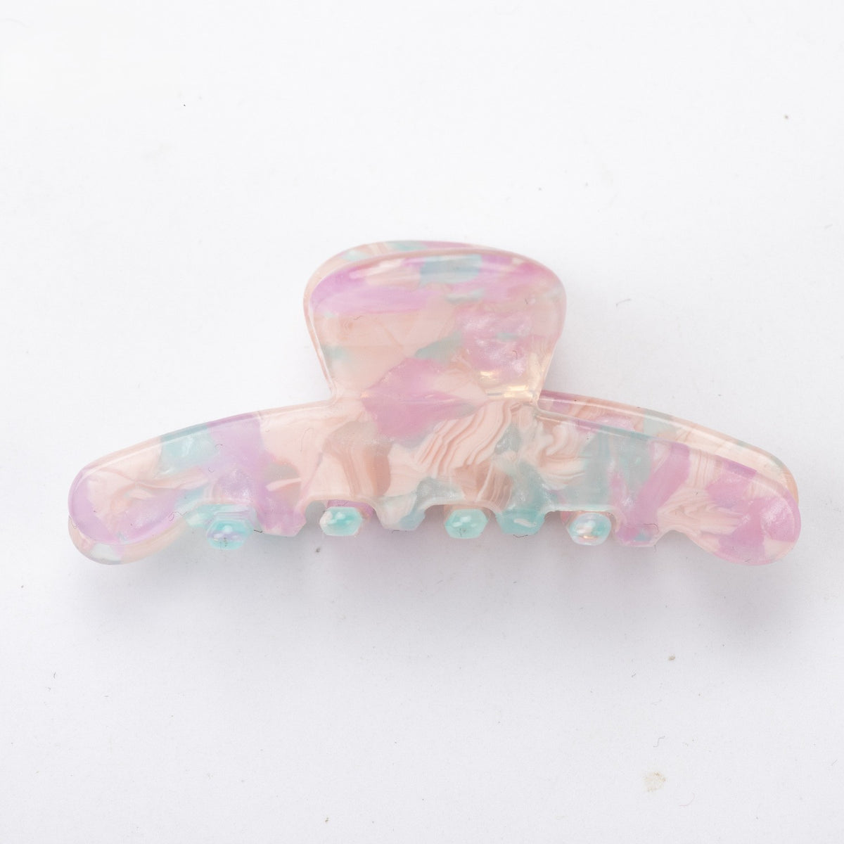 Studded Arch Marbled Hair Claw Clip - Pink