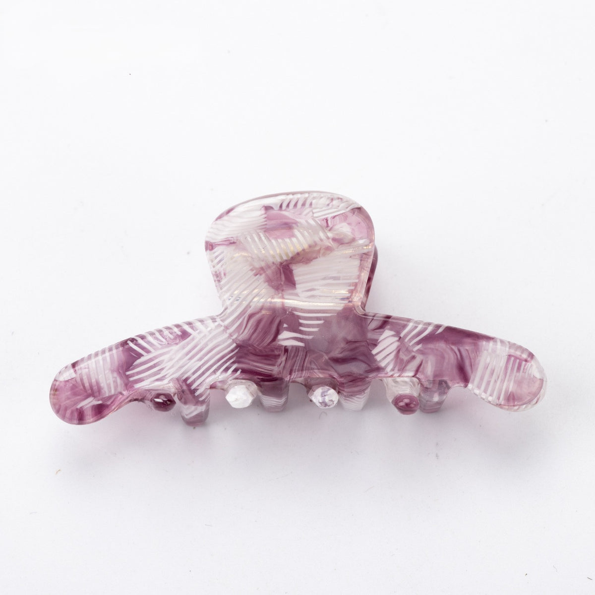 Studded Arch Marbled Hair Claw Clip - Purple