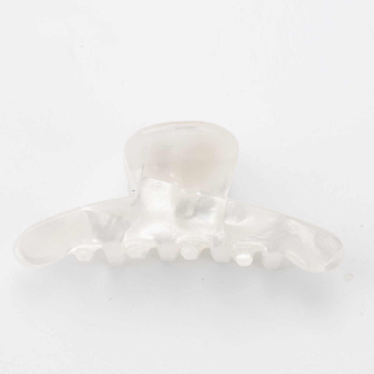 Studded Arch Marbled Hair Claw Clip - White