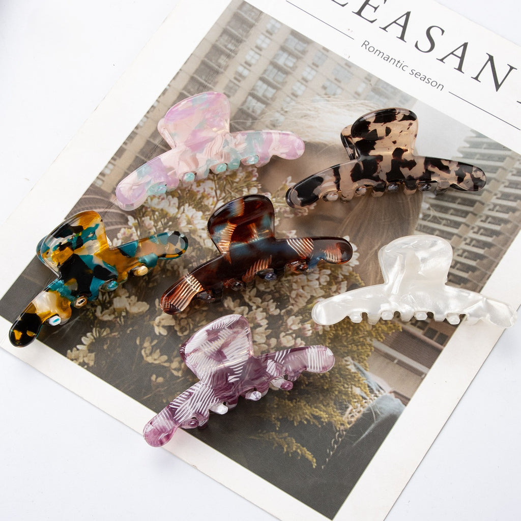 Studded Arch Marbled Hair Claw Clip - view 1