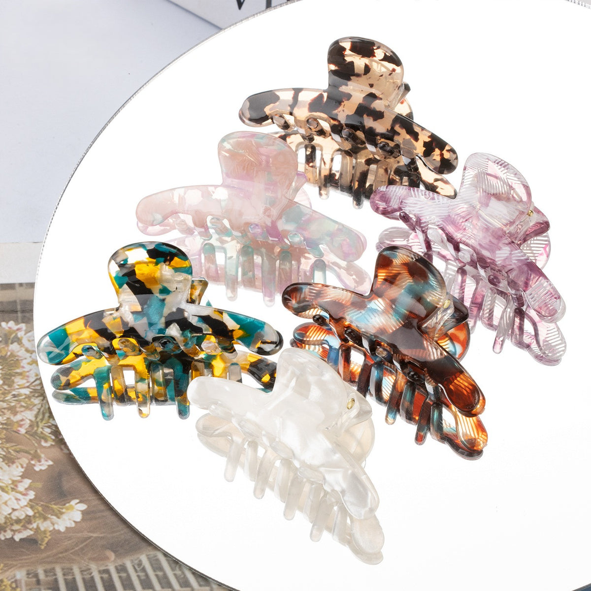 Studded Arch Marbled Hair Claw Clip - view 2