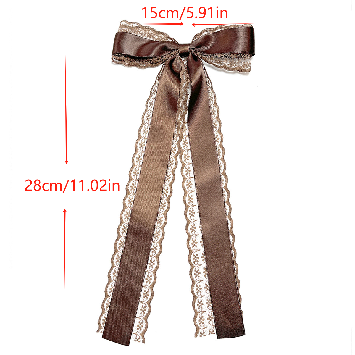Layered Lace Ribbon Bow Hair Clip - view 3