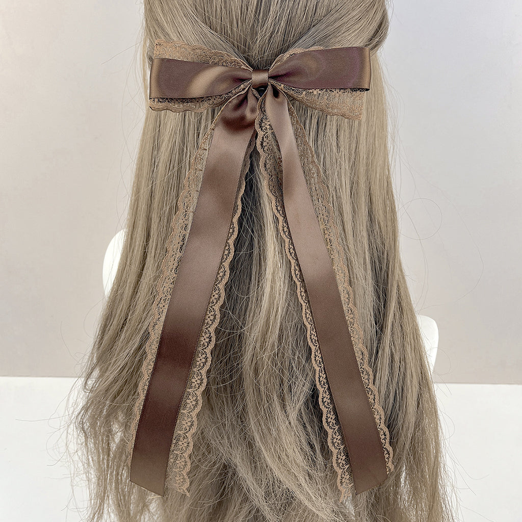 Layered Lace Ribbon Bow Hair Clip - view 4