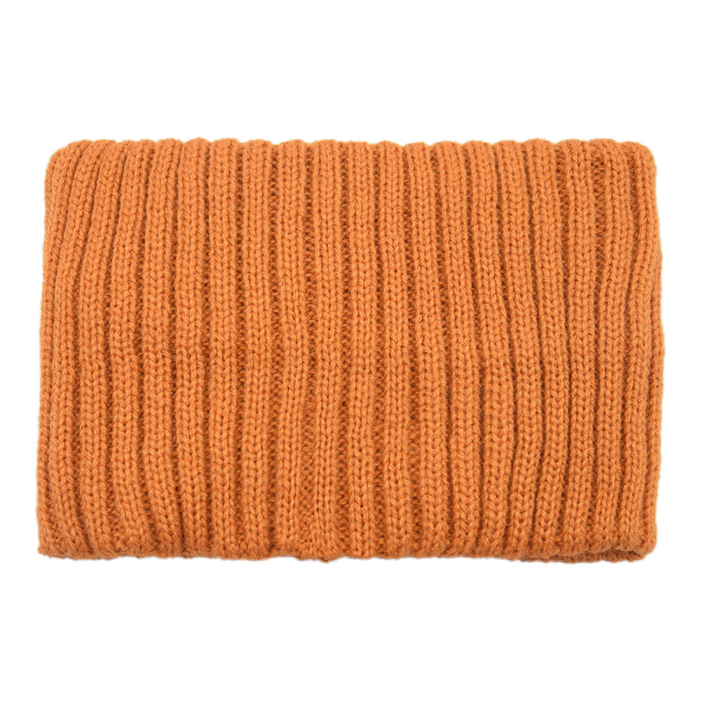 Wide Rib Knit Winter Headband - Orange