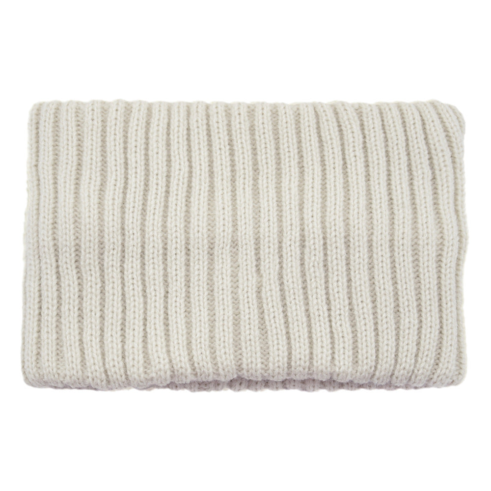 Wide Rib Knit Winter Headband - White