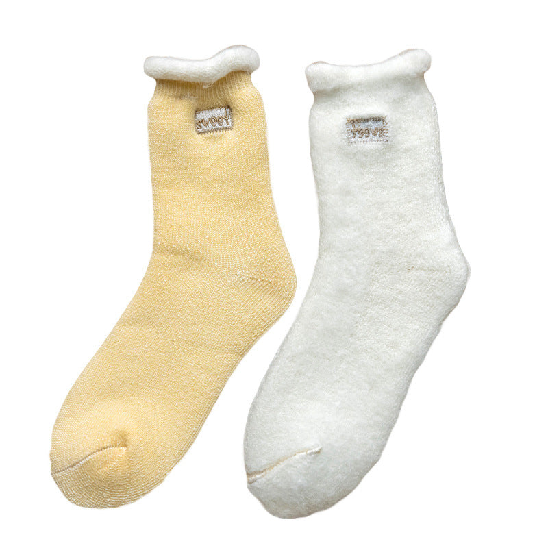 Fleece Lined Faux Fur Cuff Socks