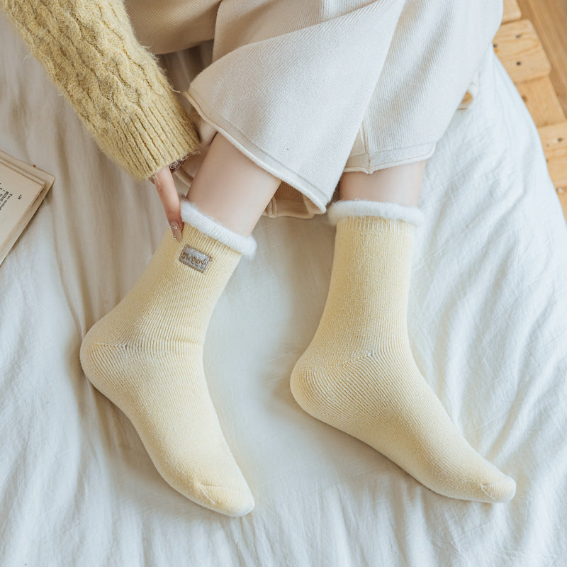 Fleece Lined Faux Fur Cuff Socks - view 4