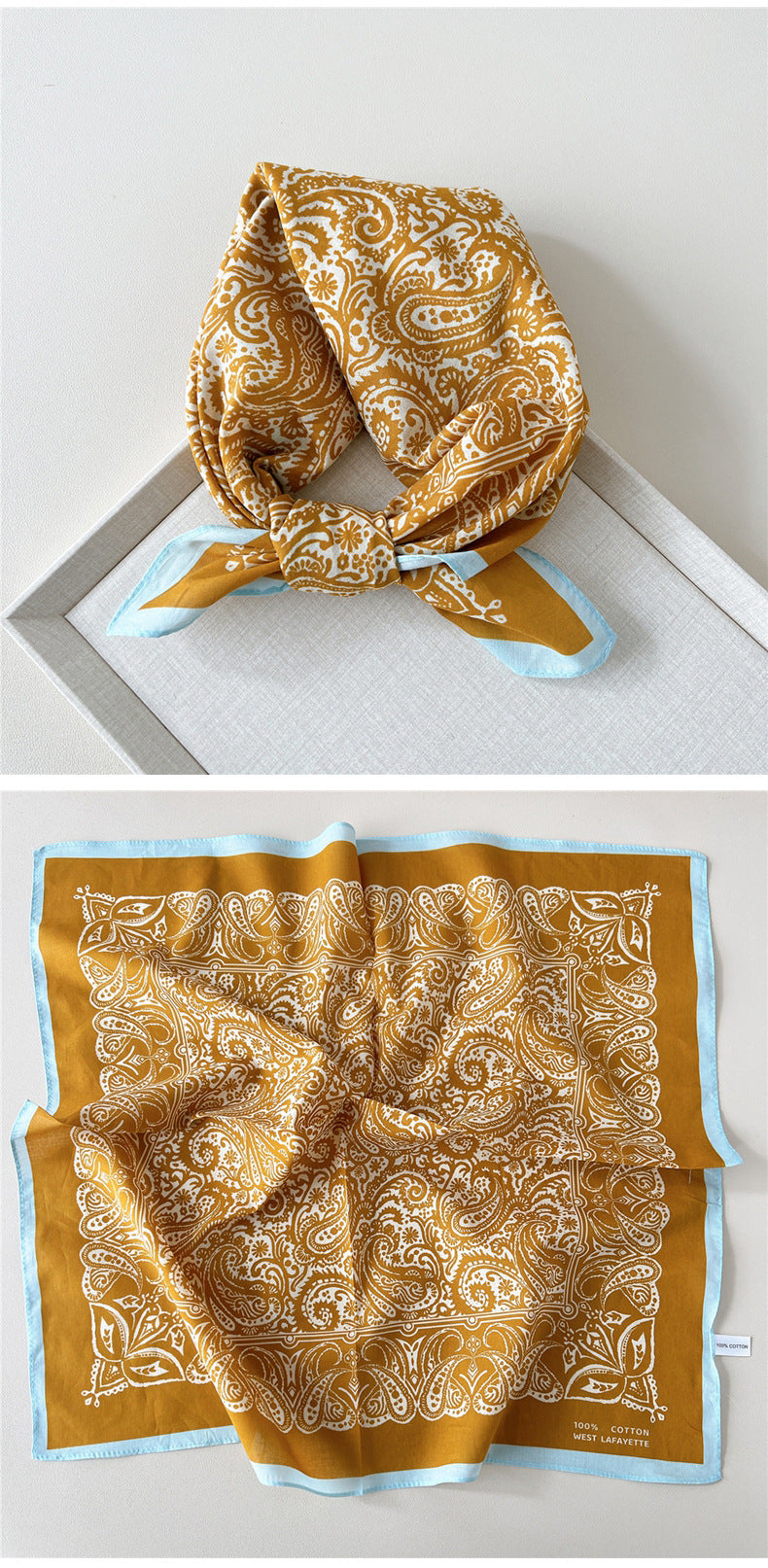 Paisley Tie-Dye Print Bandana Neck Scarf - view 10