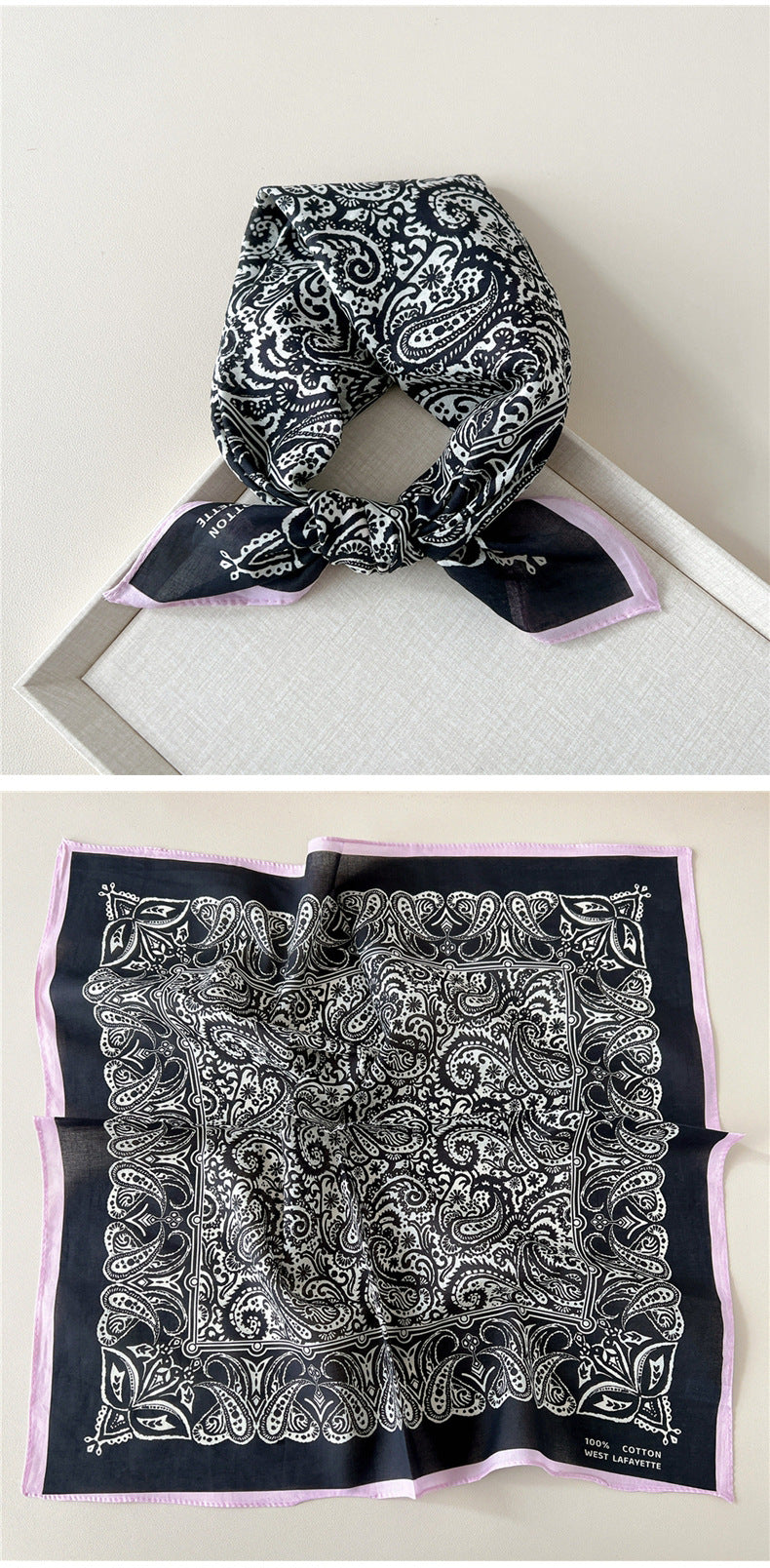 Paisley Tie-Dye Print Bandana Neck Scarf - view 11