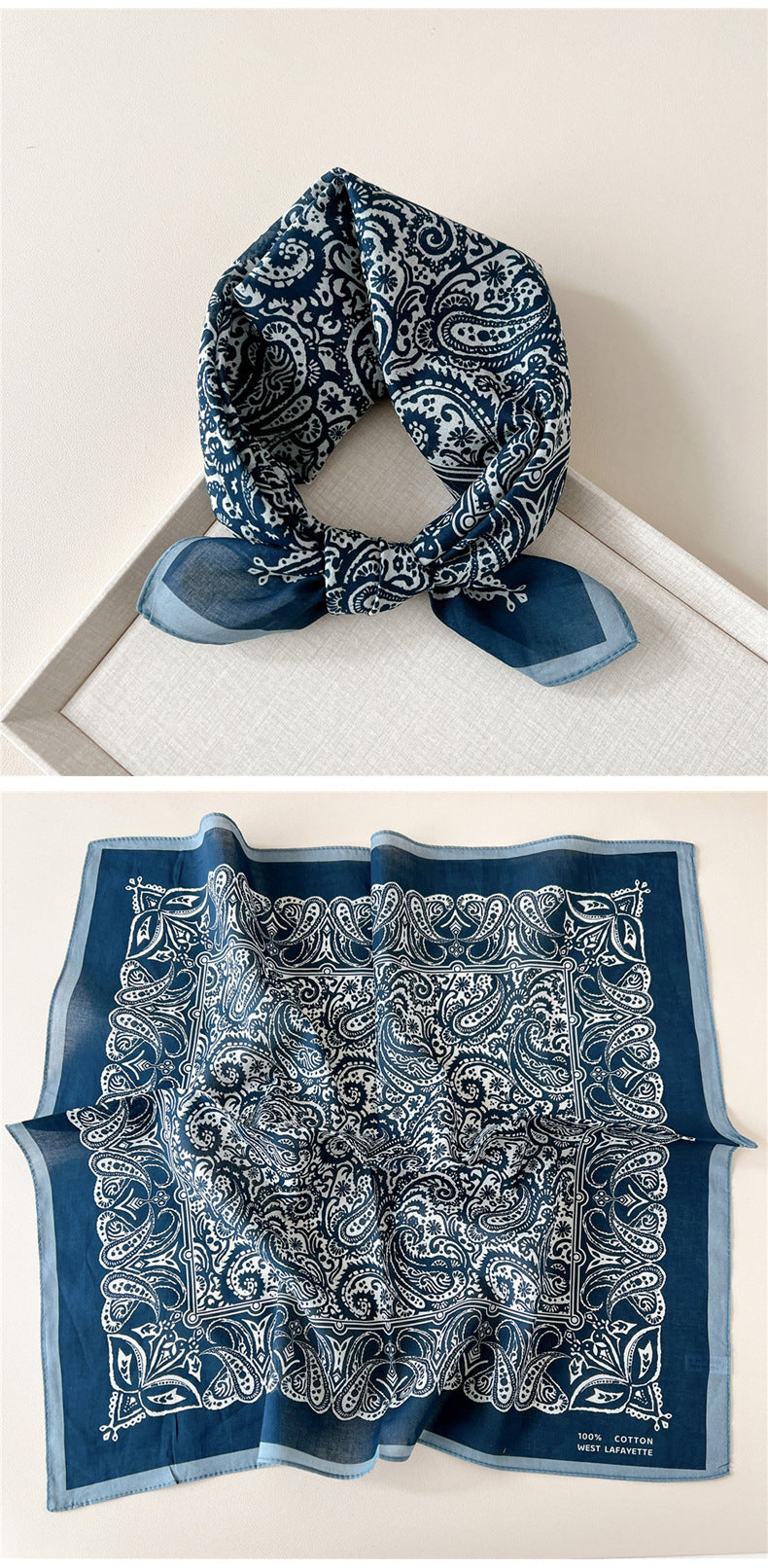 Paisley Tie-Dye Print Bandana Neck Scarf - view 13