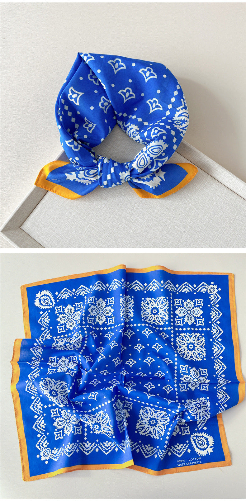 Paisley Tie-Dye Print Bandana Neck Scarf - view 14