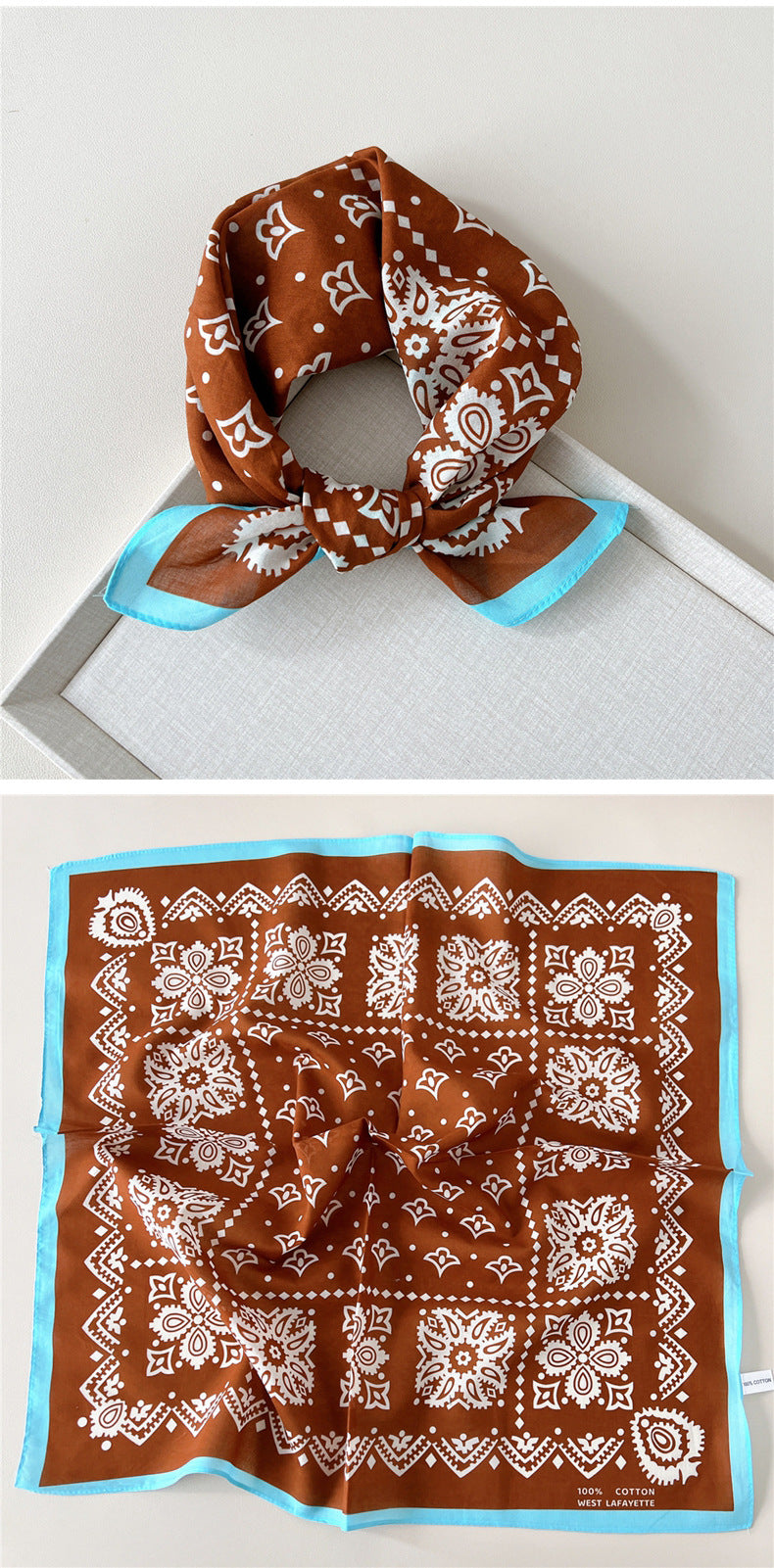 Paisley Tie-Dye Print Bandana Neck Scarf - view 15