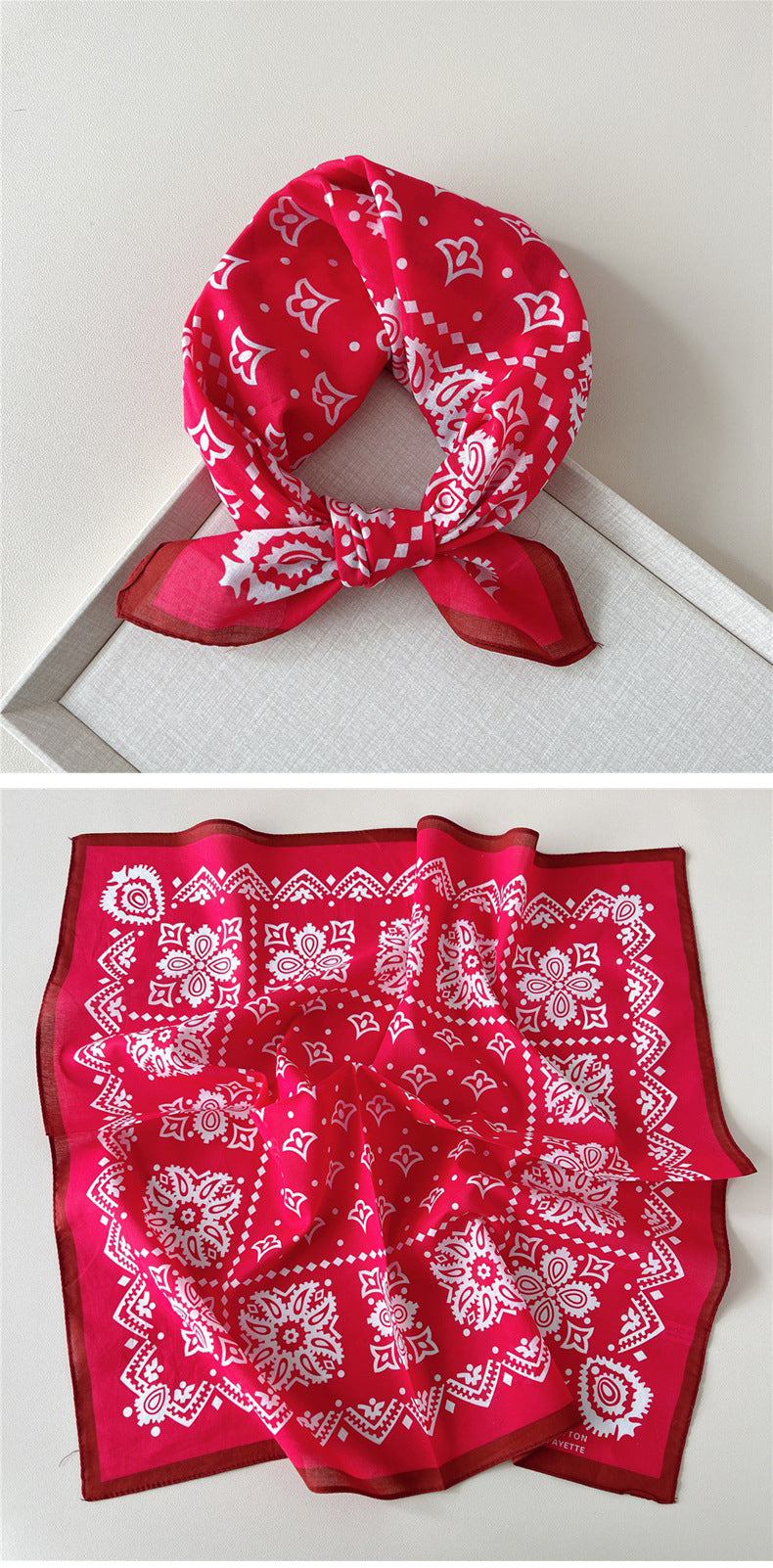 Paisley Tie-Dye Print Bandana Neck Scarf - view 16