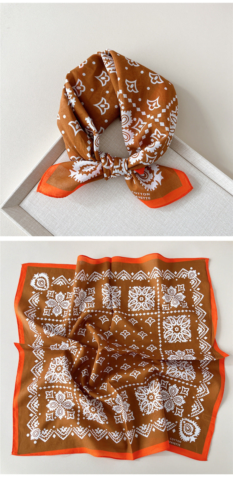 Paisley Tie-Dye Print Bandana Neck Scarf - view 17