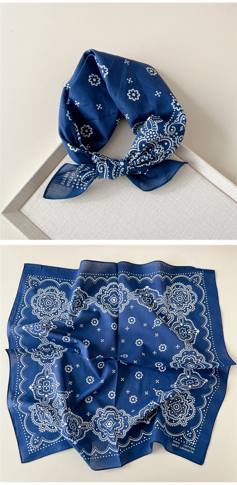 Paisley Tie-Dye Print Bandana Neck Scarf - view 21
