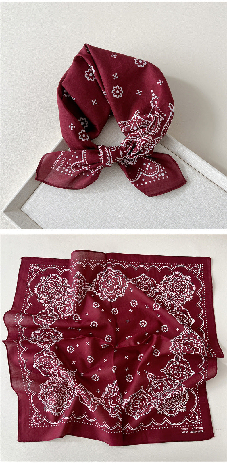 Paisley Tie-Dye Print Bandana Neck Scarf - view 22
