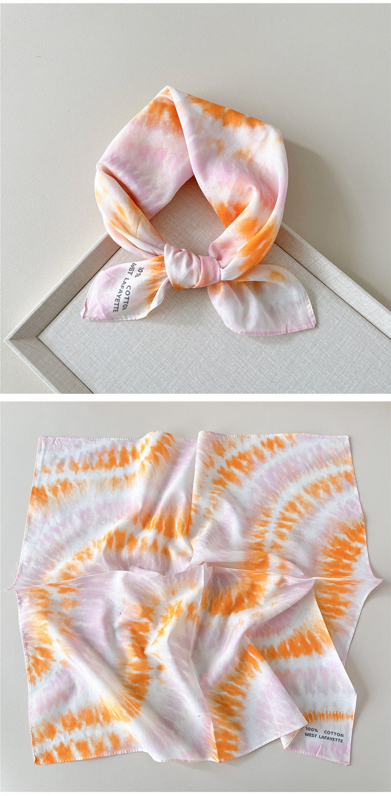 Paisley Tie-Dye Print Bandana Neck Scarf - view 24