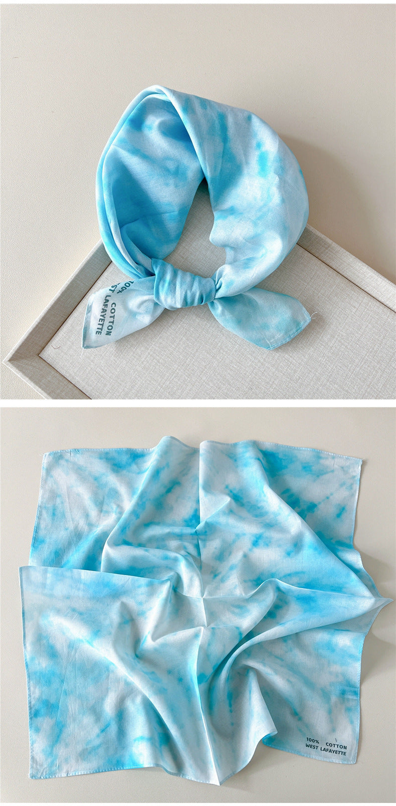 Paisley Tie-Dye Print Bandana Neck Scarf - view 26
