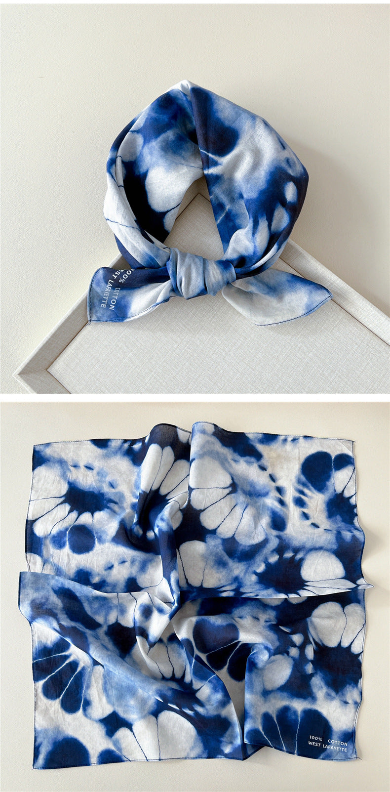 Paisley Tie-Dye Print Bandana Neck Scarf - view 29