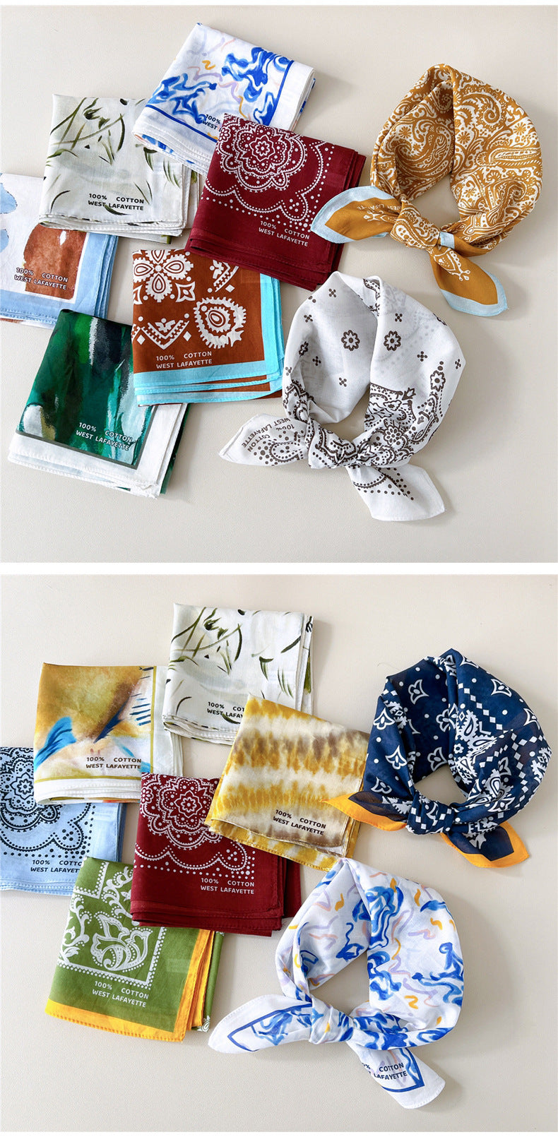 Paisley Tie-Dye Print Bandana Neck Scarf - view 3