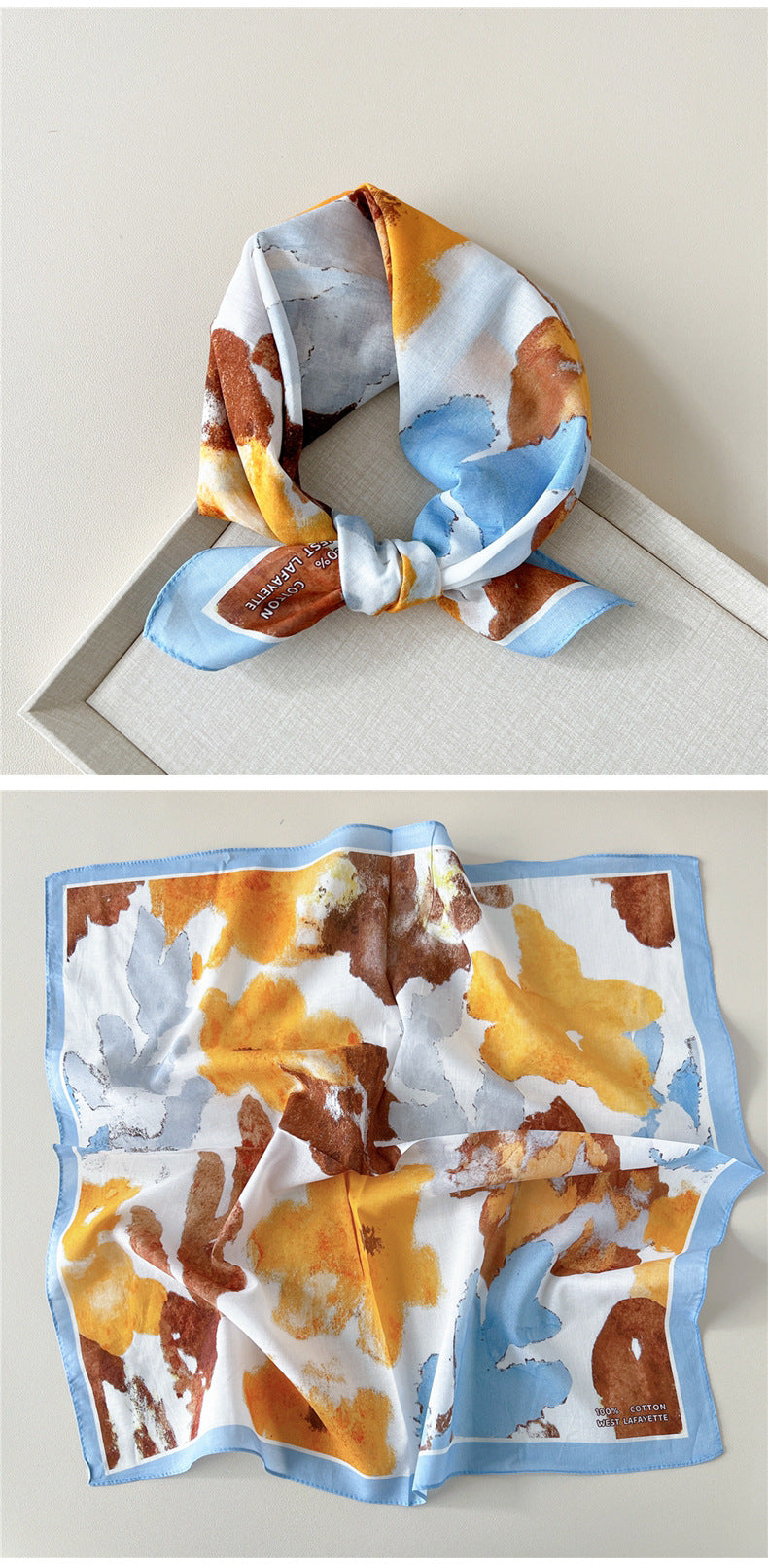 Paisley Tie-Dye Print Bandana Neck Scarf - view 31
