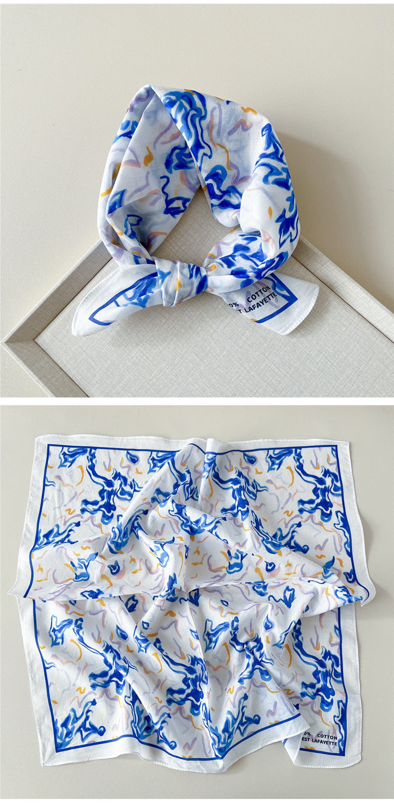 Paisley Tie-Dye Print Bandana Neck Scarf - view 33