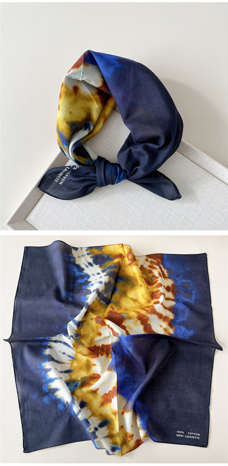 Paisley Tie-Dye Print Bandana Neck Scarf - view 35