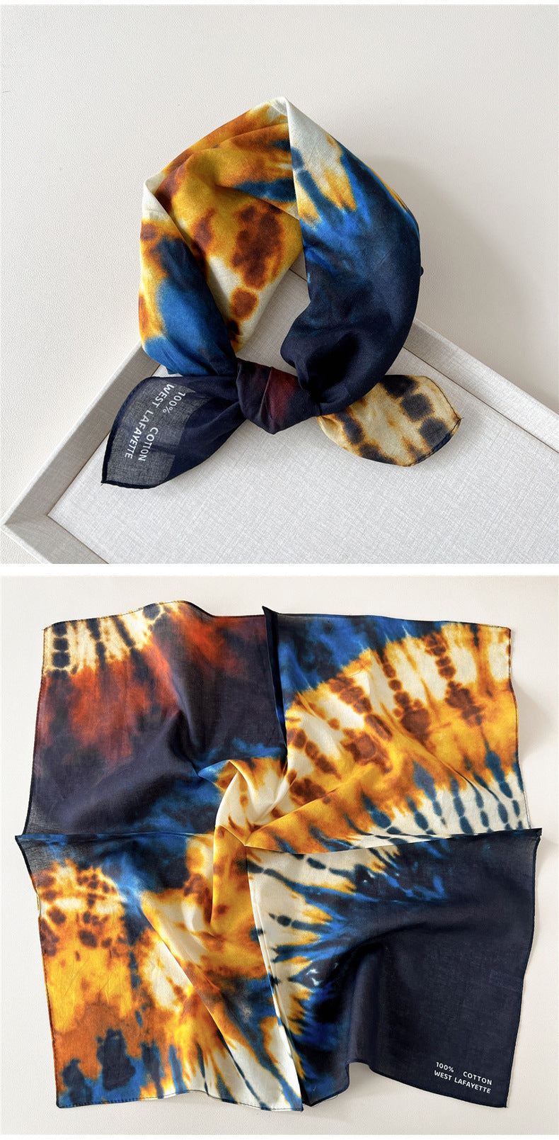 Paisley Tie-Dye Print Bandana Neck Scarf - view 36