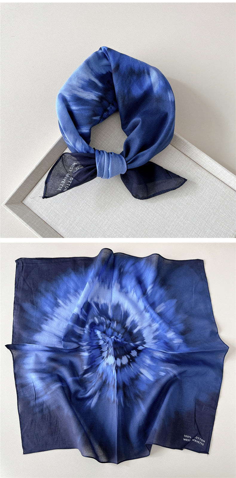 Paisley Tie-Dye Print Bandana Neck Scarf - view 37