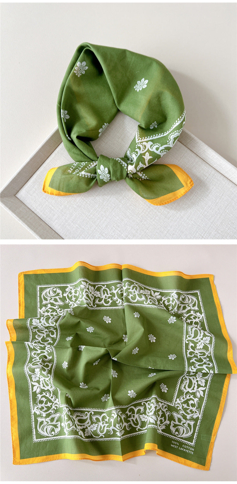 Paisley Tie-Dye Print Bandana Neck Scarf - view 4