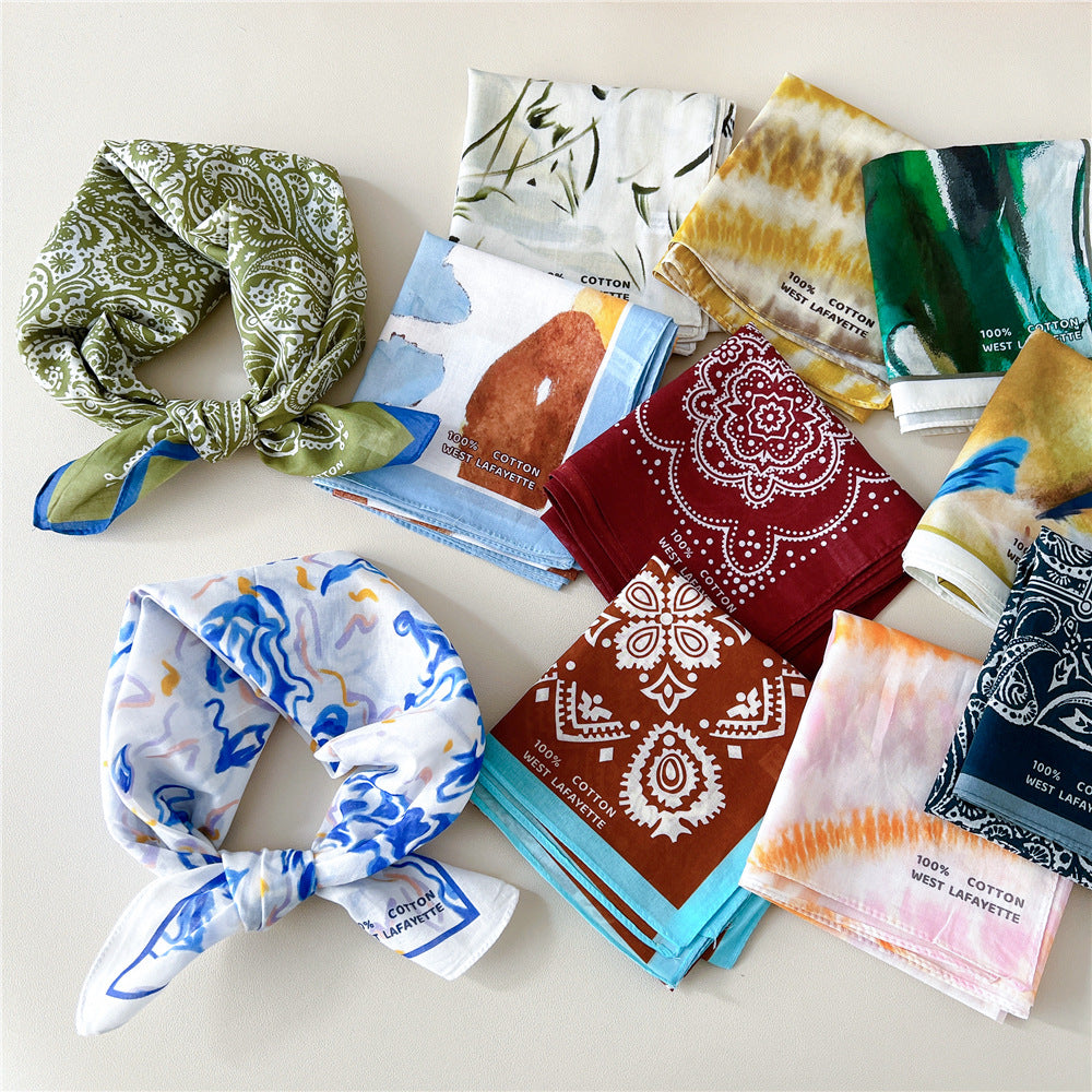 Paisley Tie-Dye Print Bandana Neck Scarf - view 40
