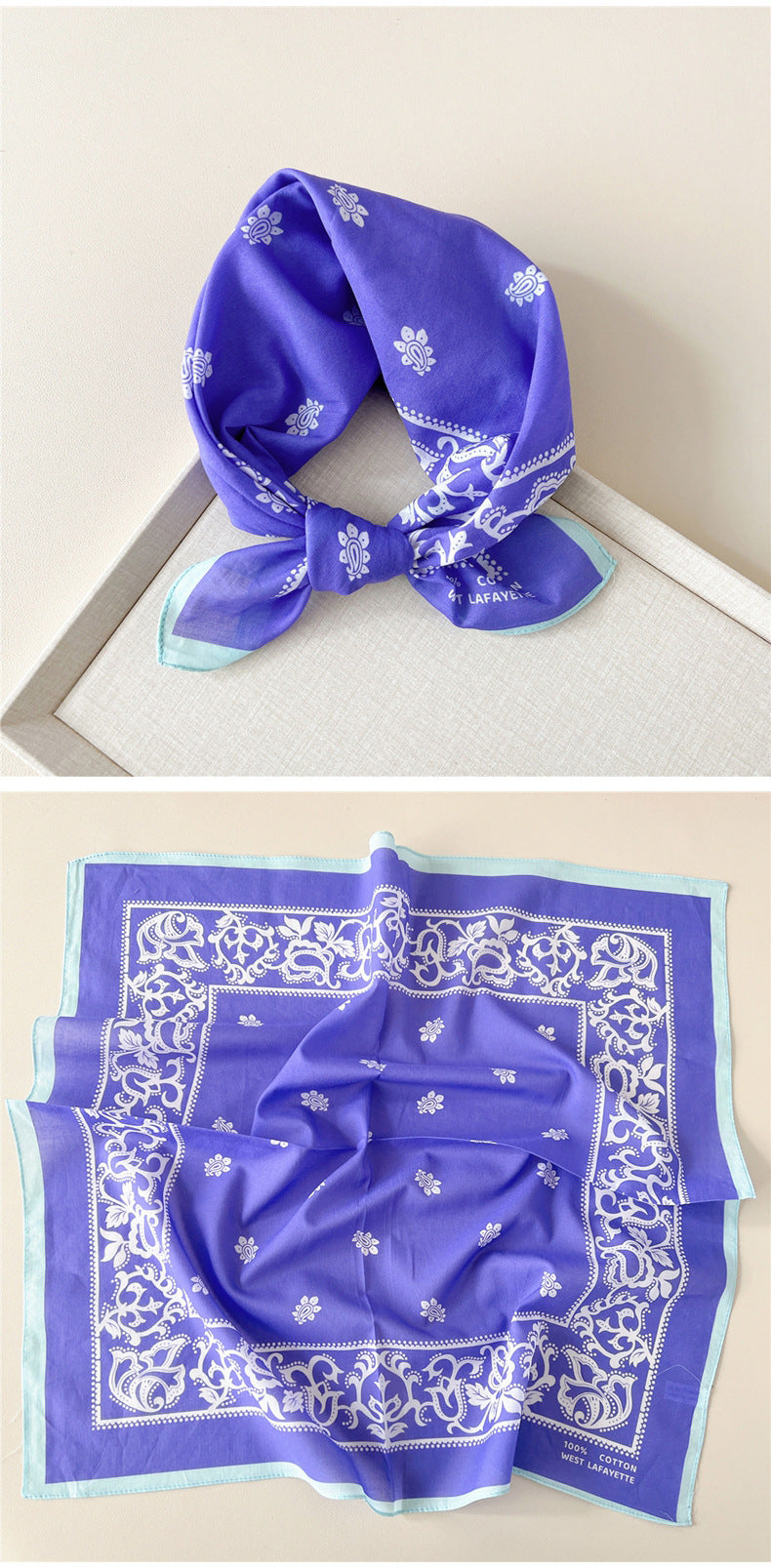 Paisley Tie-Dye Print Bandana Neck Scarf - view 5