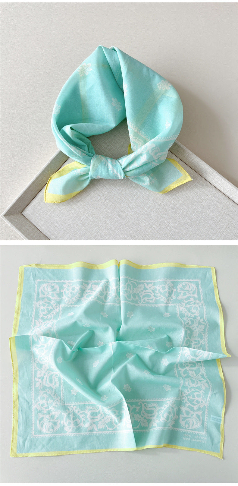 Paisley Tie-Dye Print Bandana Neck Scarf - view 7
