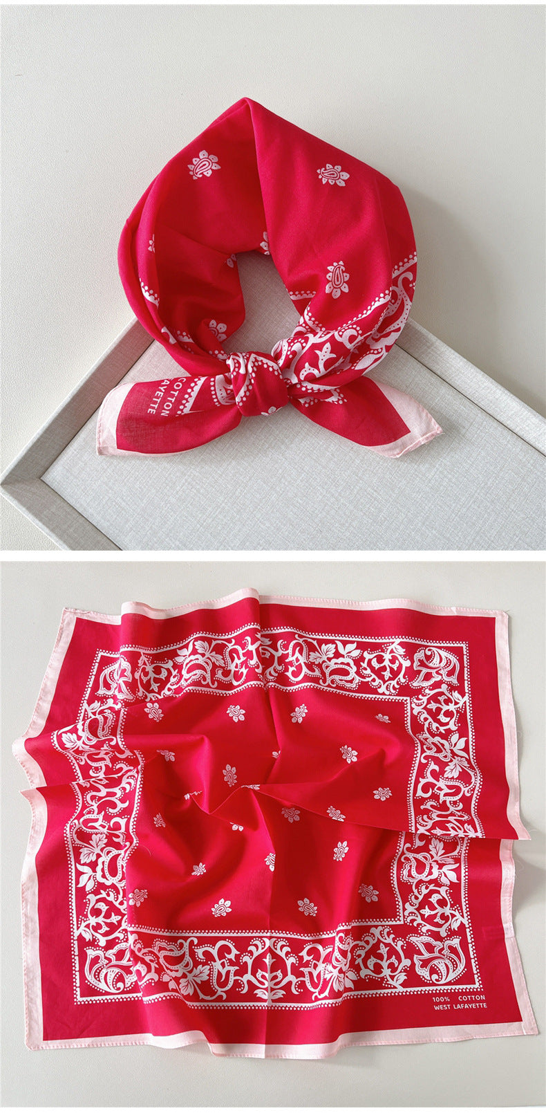 Paisley Tie-Dye Print Bandana Neck Scarf - view 8