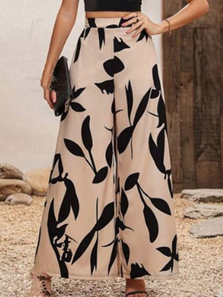 Puff Sleeve Crop Top And Palazzo Pants Set - Black - 2