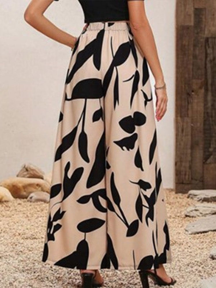 Puff Sleeve Crop Top And Palazzo Pants Set - Black - 4