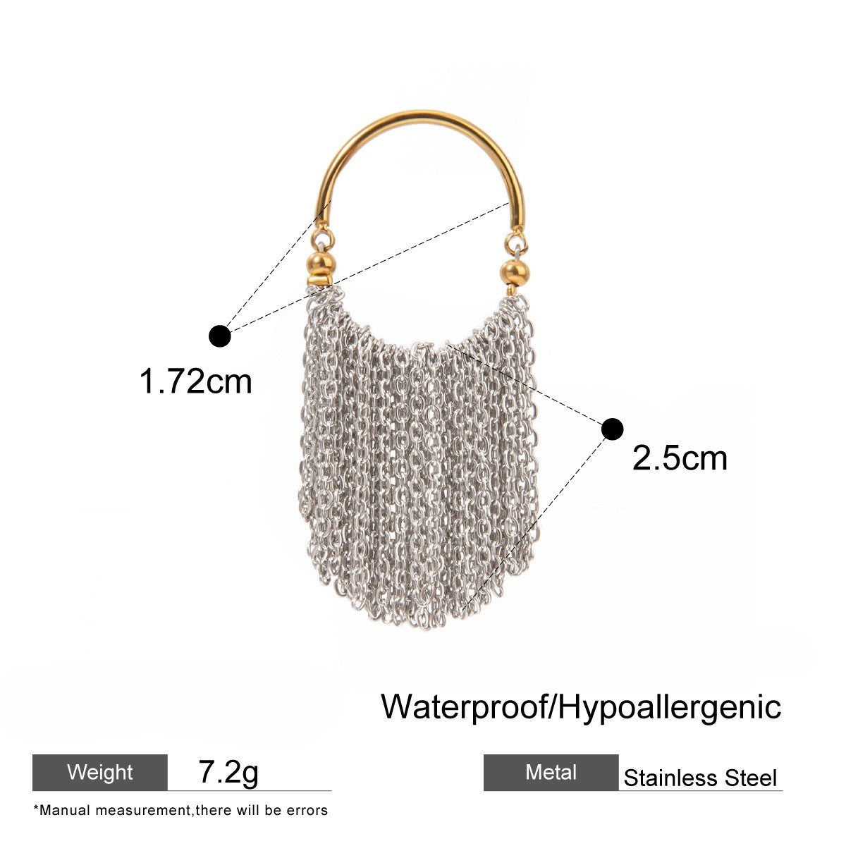 Chain Fringe Statement Tassel Ring - Gold