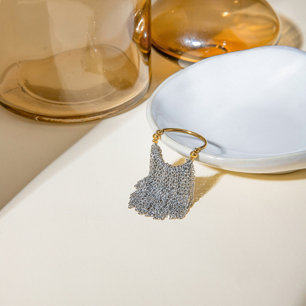 Chain Fringe Statement Tassel Ring - Gold - 3