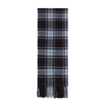 Blue Tartan Fringed Blanket Scarf - Blue