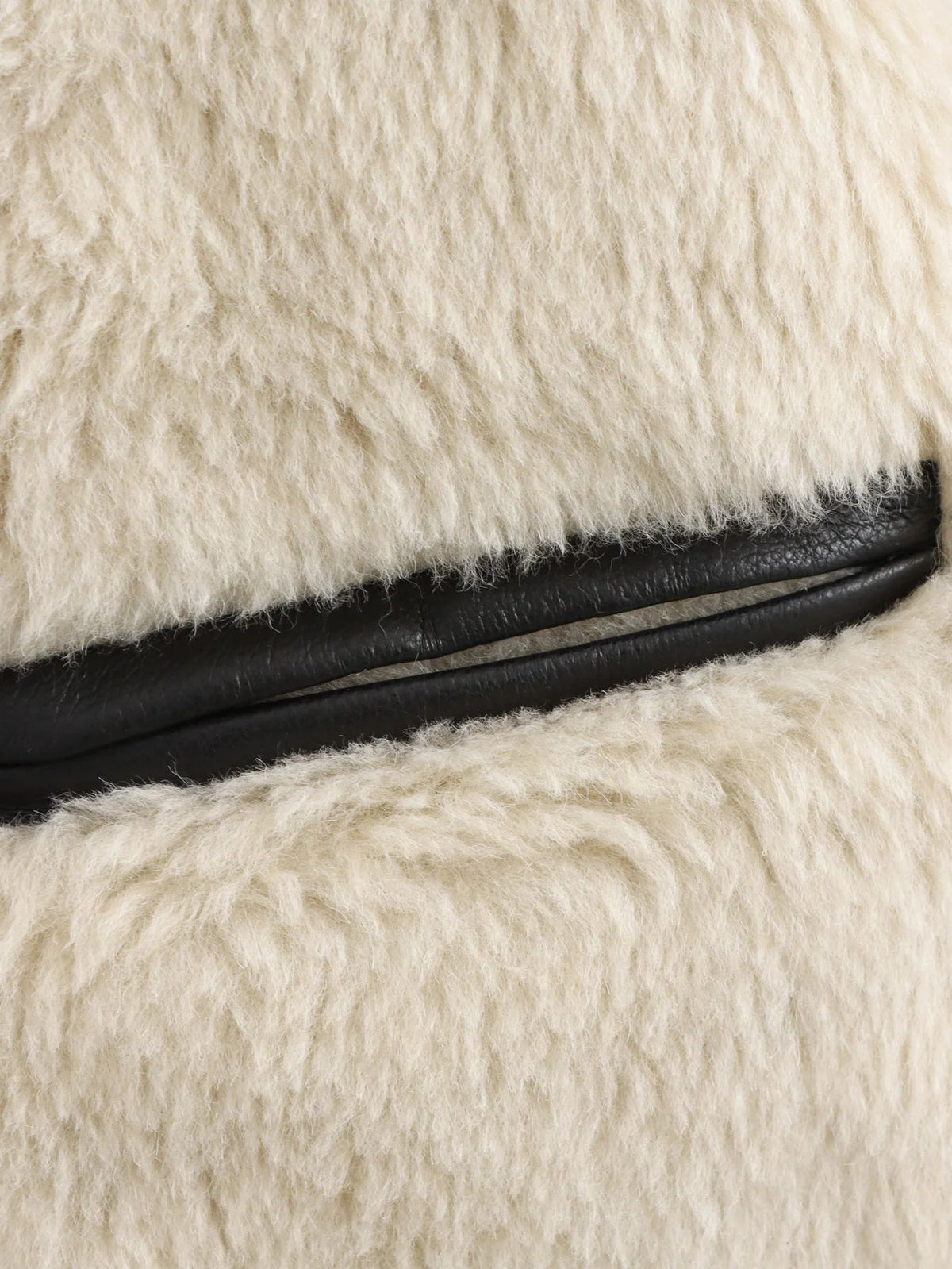 Faux Shearling Collarless Teddy Jacket - White - 10