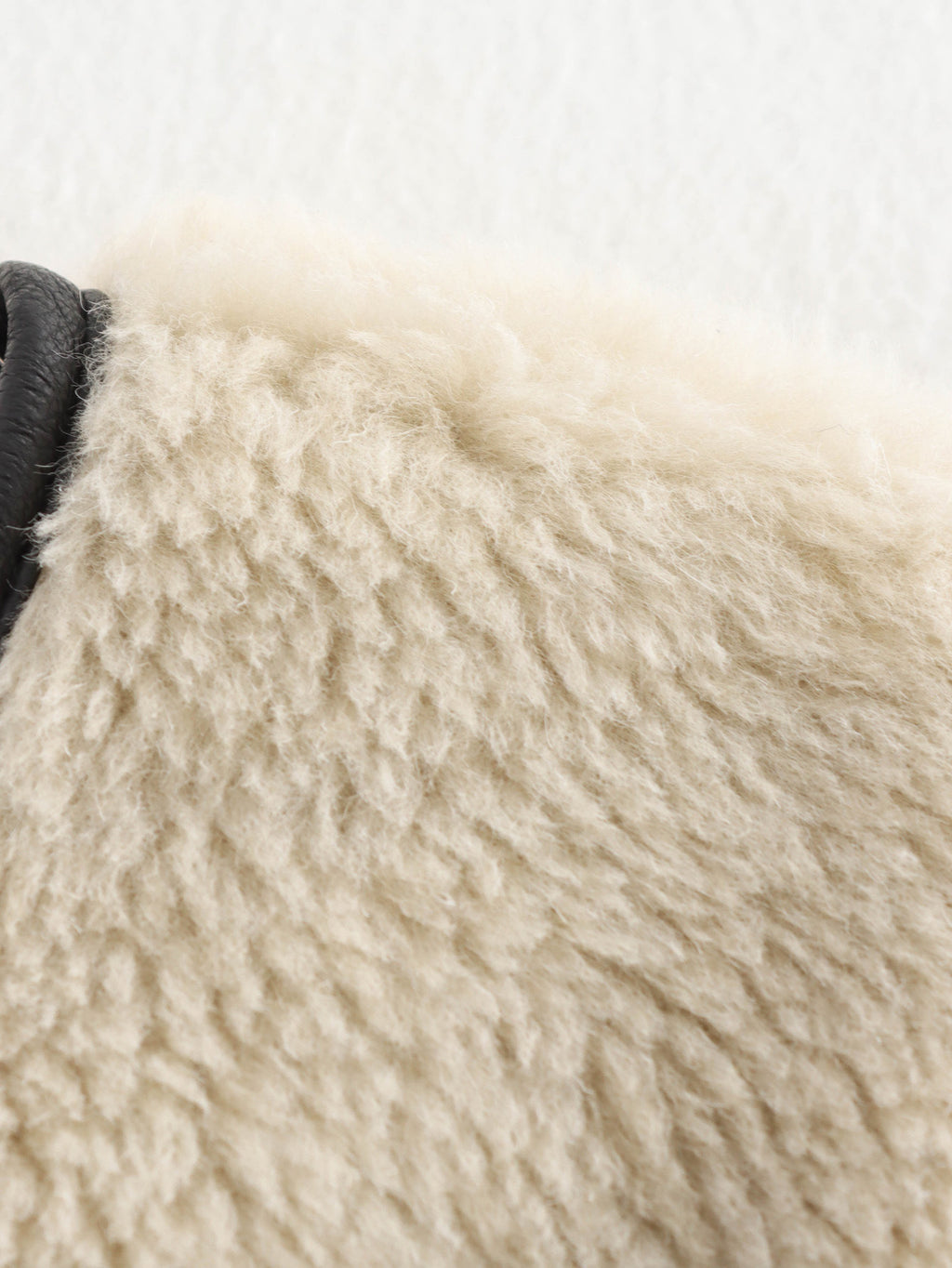 Faux Shearling Collarless Teddy Jacket - White - 7