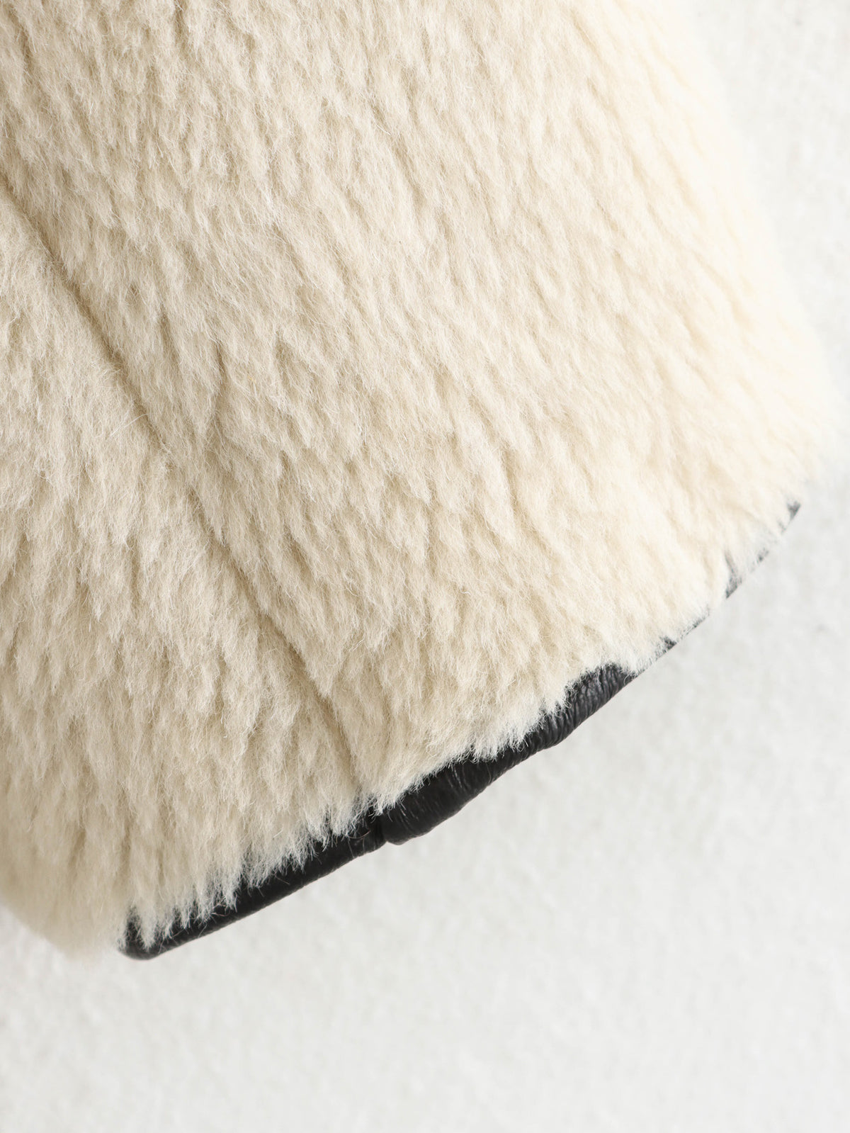 Faux Shearling Collarless Teddy Jacket - White - 8