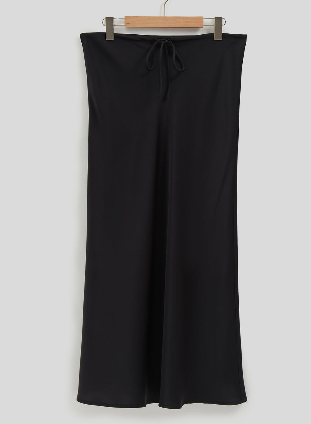 Crinkle Satin Bias Cut Maxi Skirt - Black