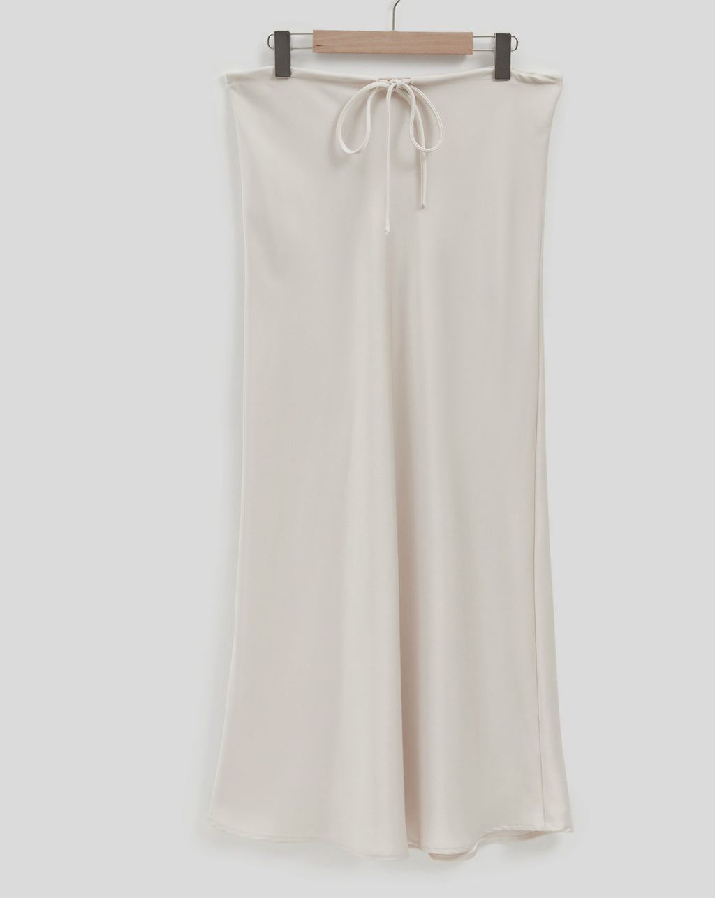 Crinkle Satin Bias Cut Maxi Skirt - Offwhite