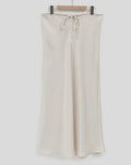 Crinkle Satin Bias Cut Maxi Skirt - Offwhite