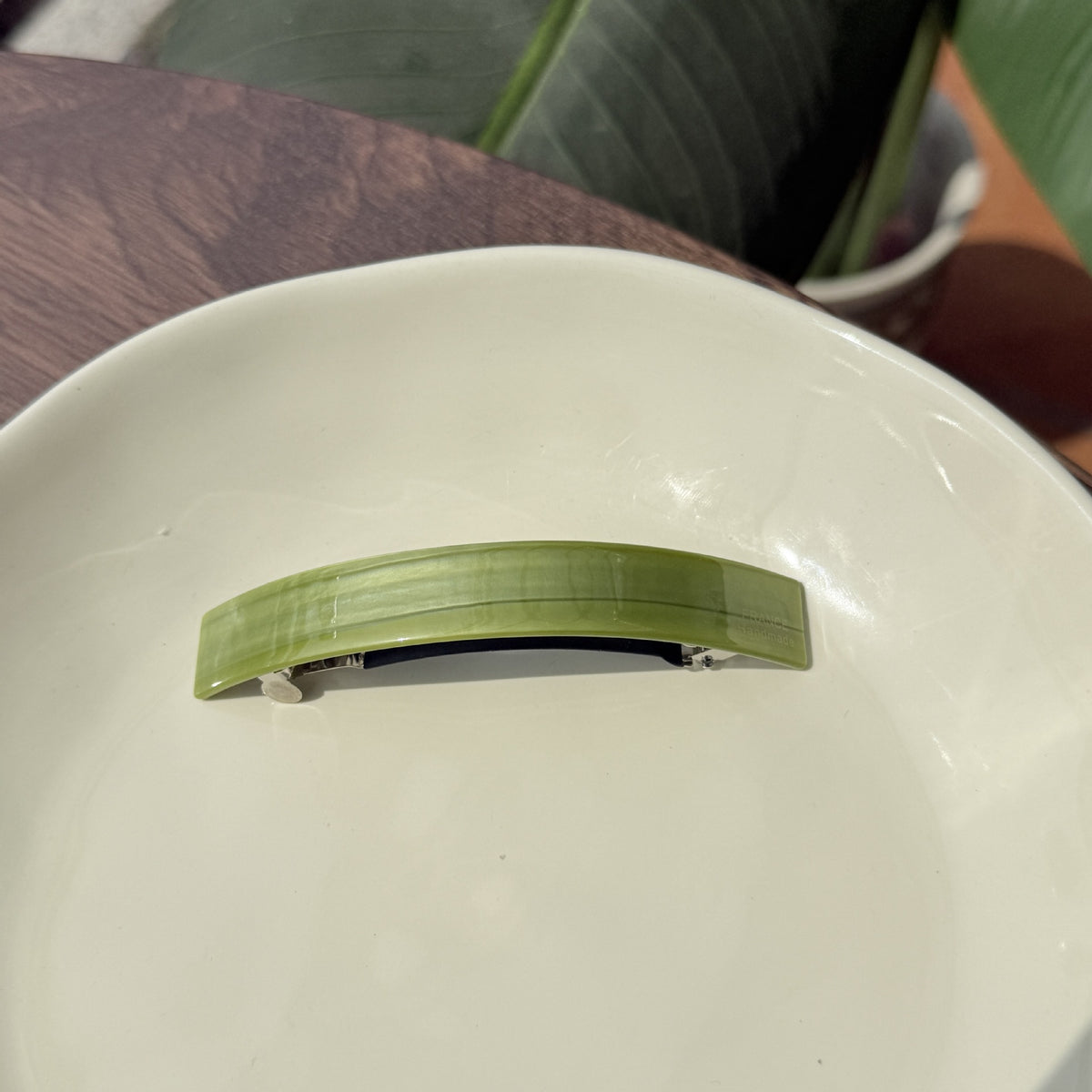 Rectangular Marbled Spring Hair Barrette - Color_3