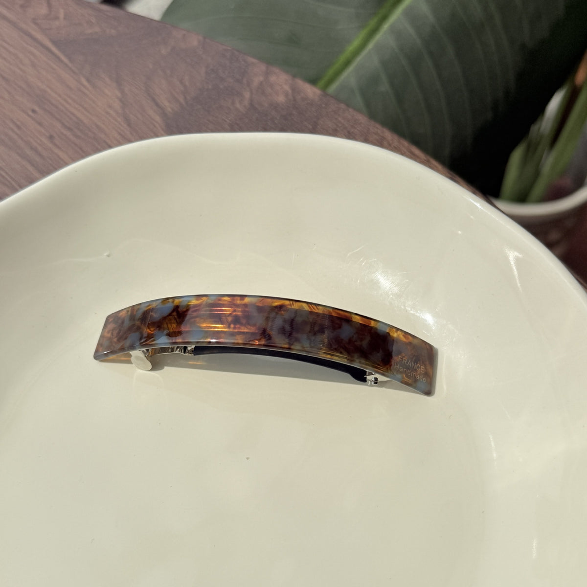 Rectangular Marbled Spring Hair Barrette - Color_7