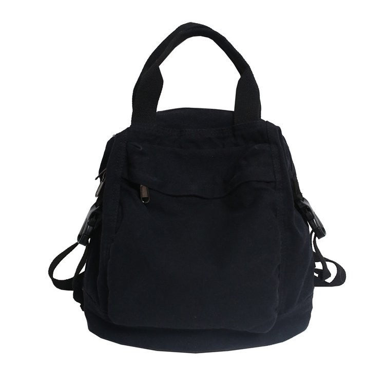 Washed Canvas Backpack with Top Handles