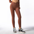 Buttery Soft V Crossover High Waist Yoga Leggings - Cocoa