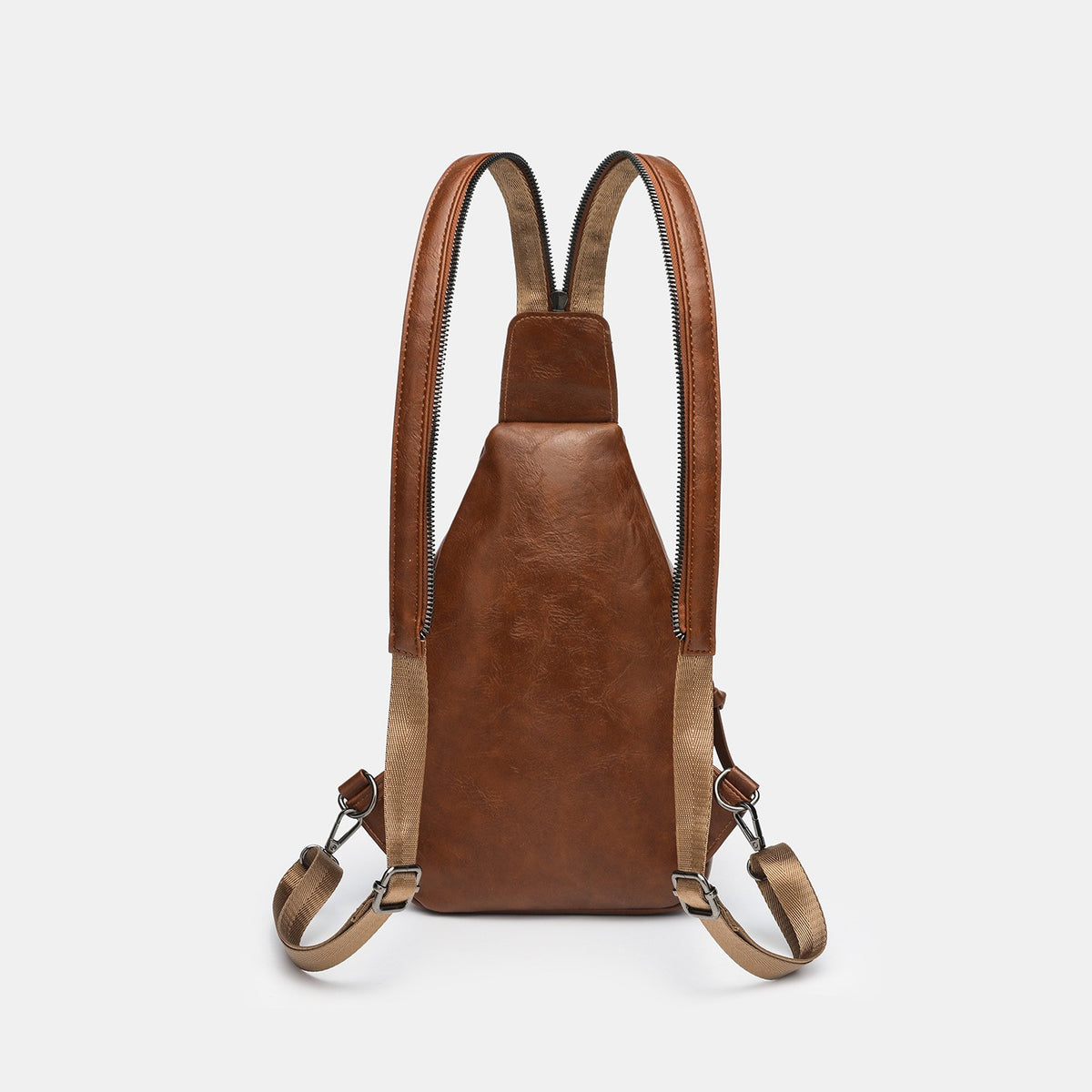 Western Tooled Sling Backpack with Whipstitch Trim